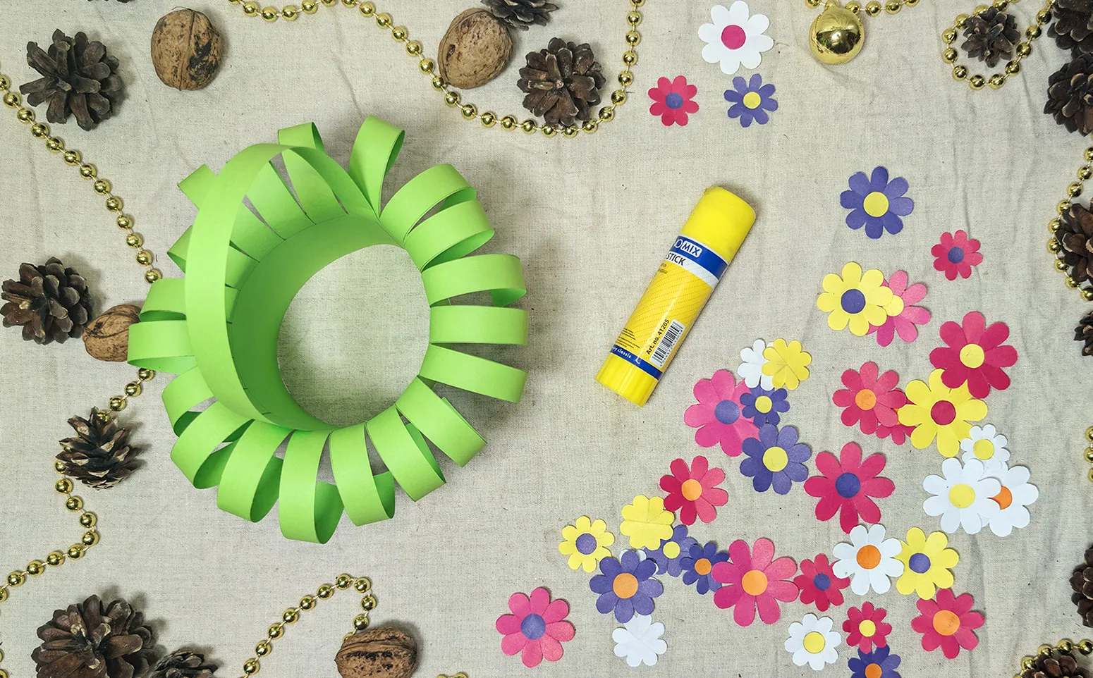 Step 8: Decorate basket with flowers