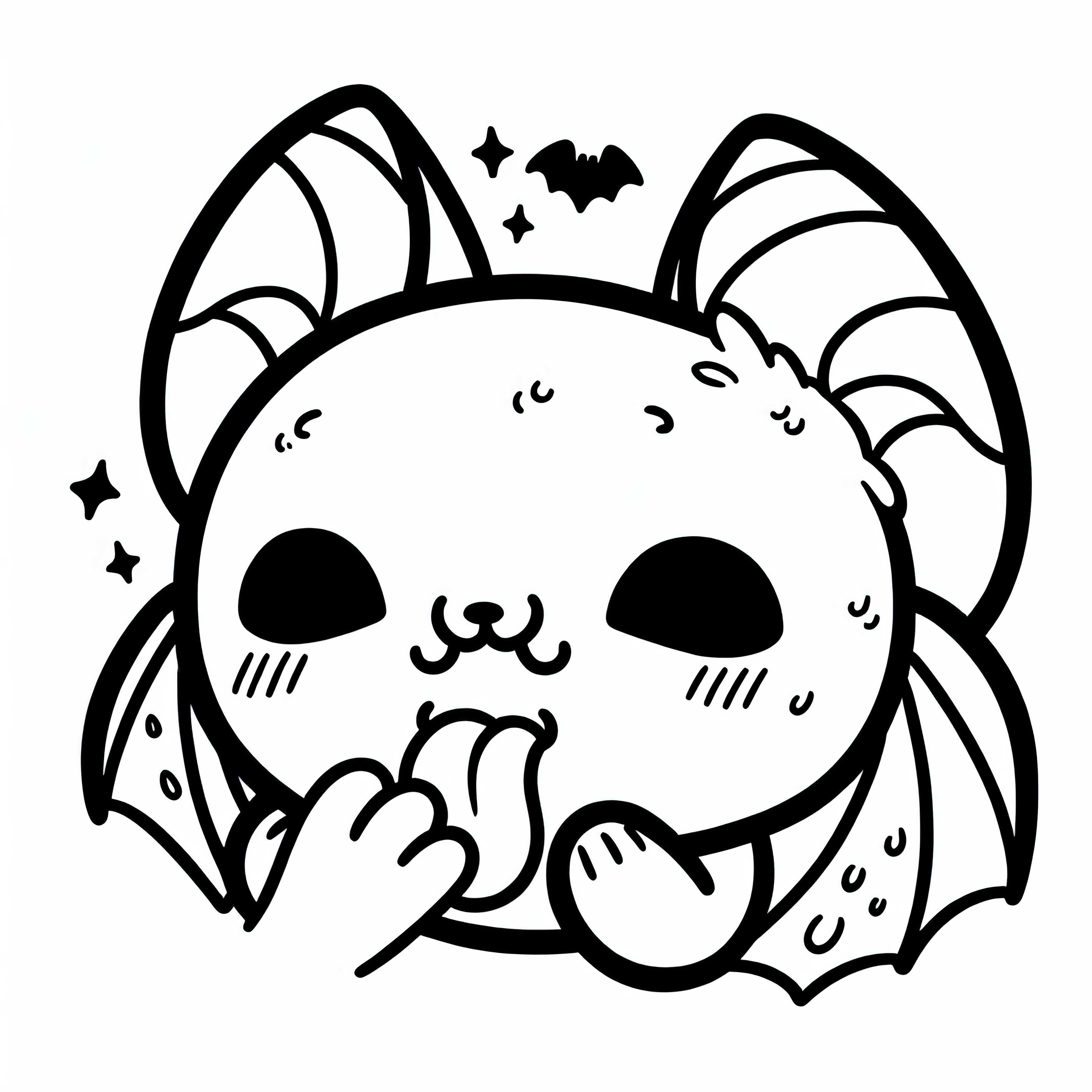 O morcego-da-fruta se limpa com a língua - Desenho para colorir simples e gratuito A vespa voadora se limpa com a língua – Modelo de colorir simples e gratuito