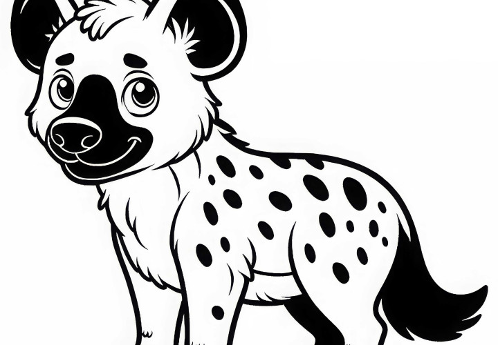 Hyena Coloring Page Simple Free