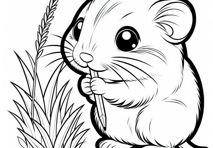 Лемінг гризе травинку – Безкоштовна розмальовка