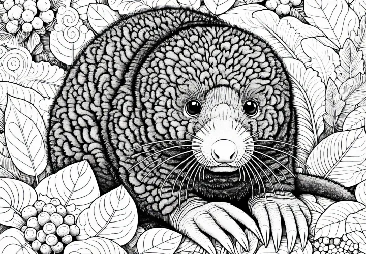 Detailreiche Maulwurf Malvorlage (Kostenlos)