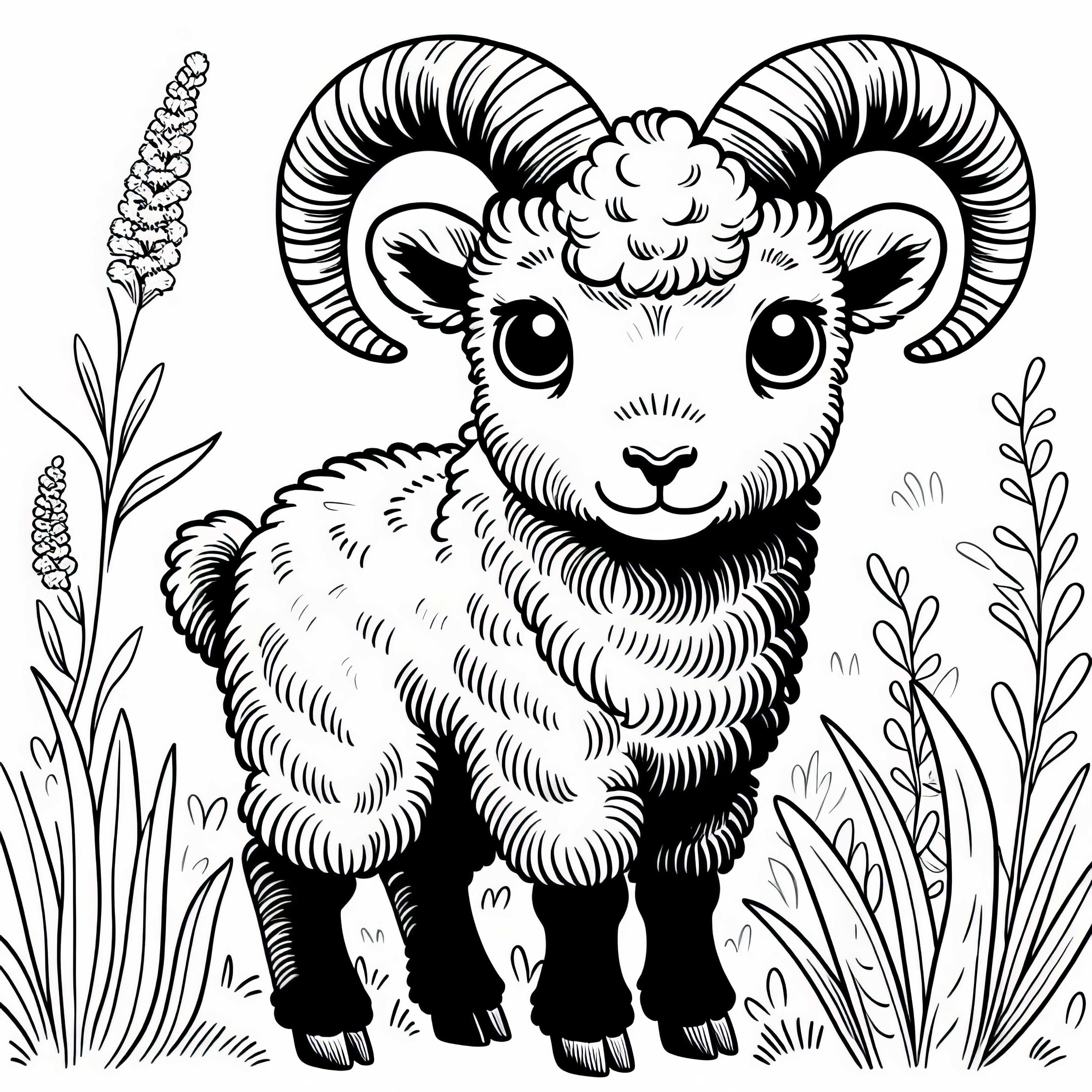 Mouflon Coloring Page Simple Free Mouflon Coloring Page Simple Free