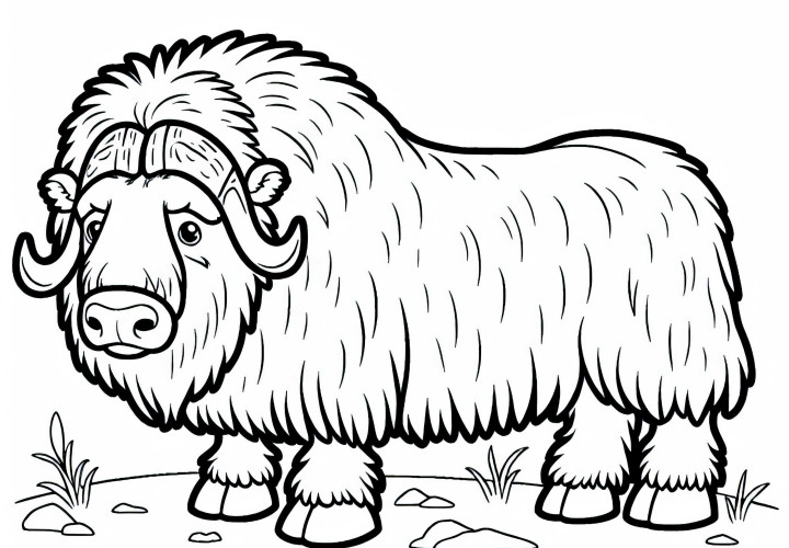 Musk Ox Coloring Page Free – Get your coloring picture