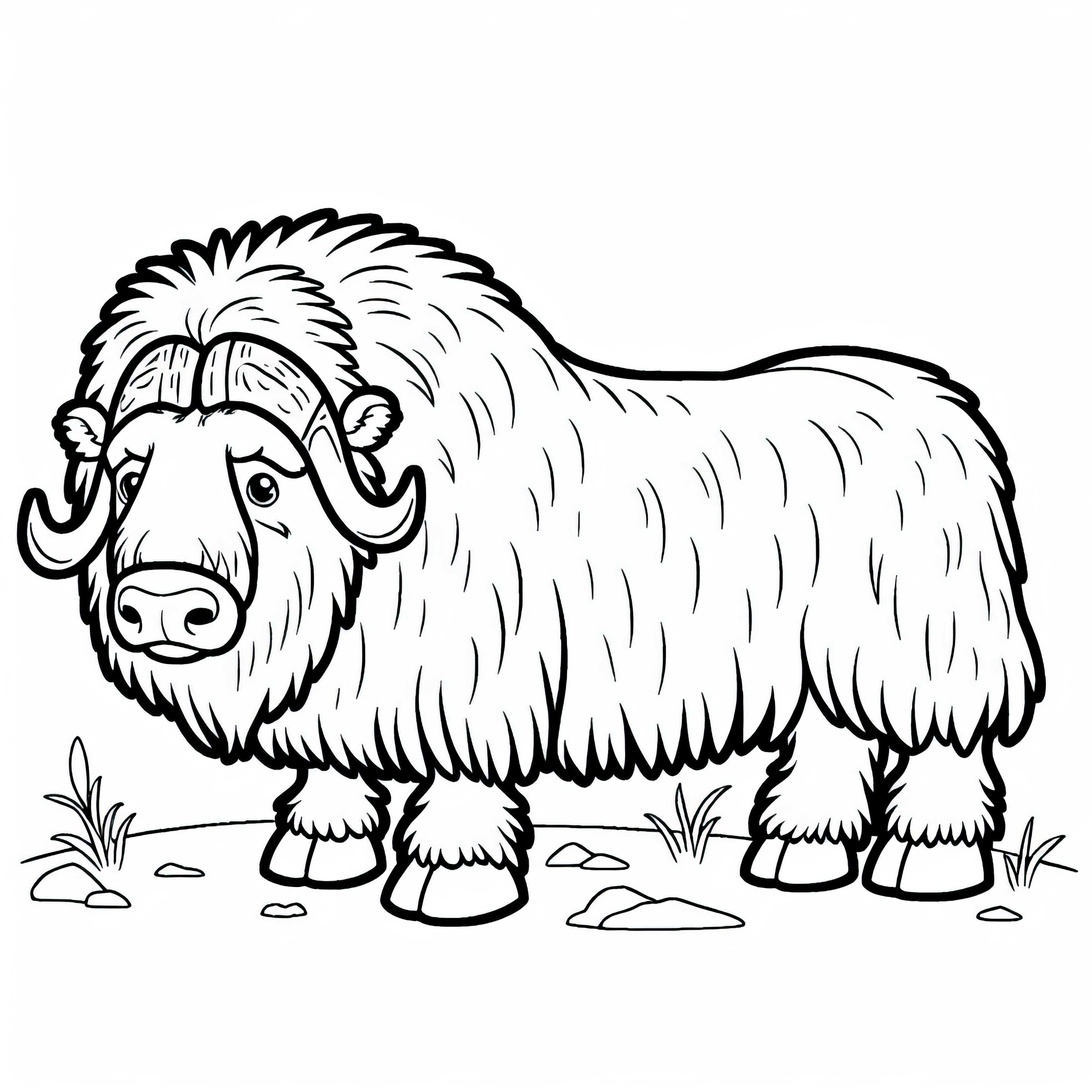 Musk ox coloring template free - Get your coloring picture