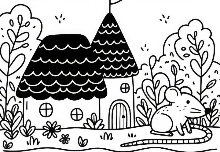 Rat Coloring Page Simple Free Rat Coloring Page Simple Free