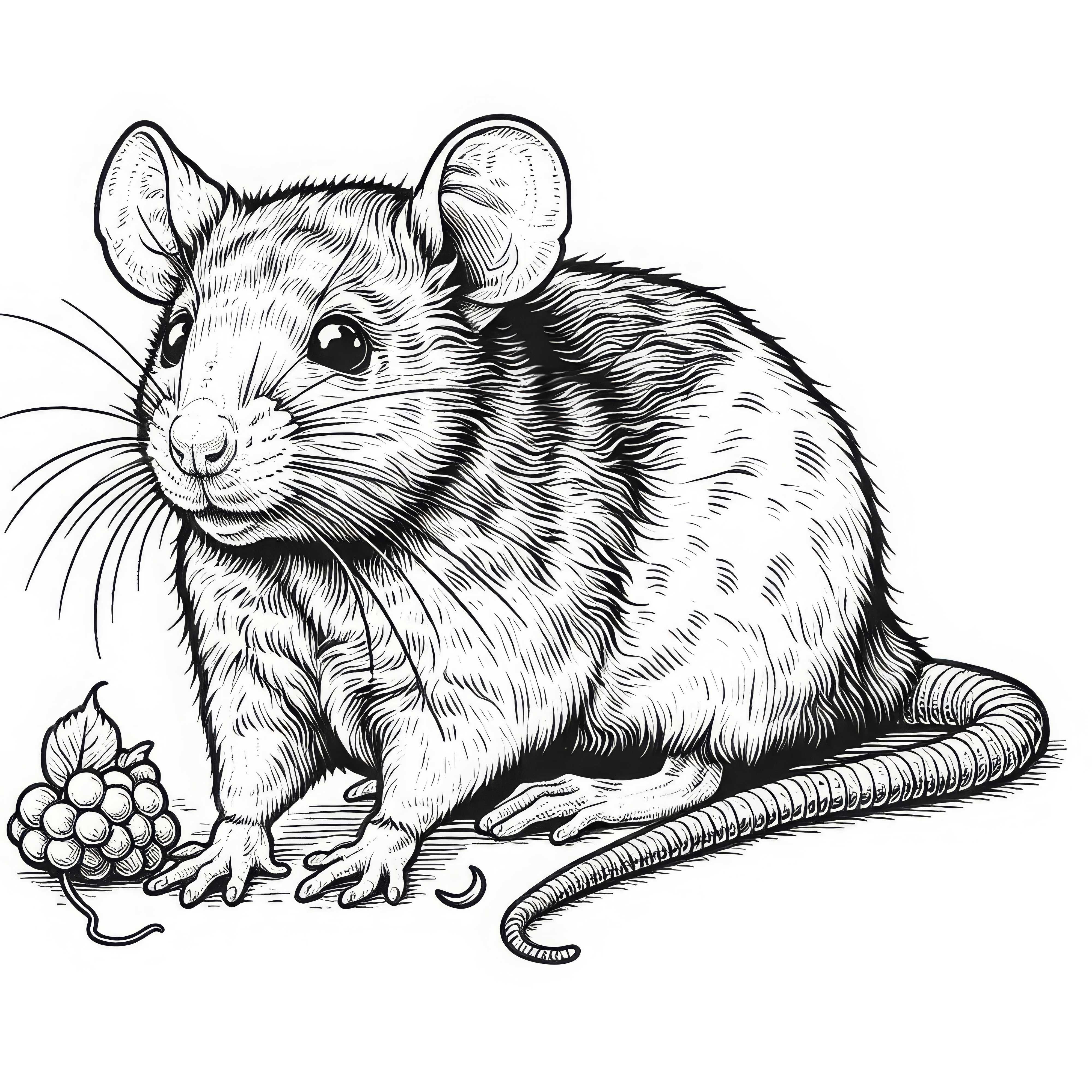 Download a detailed coloring page of a rat for free Download detailed coloring page of a rat for free
