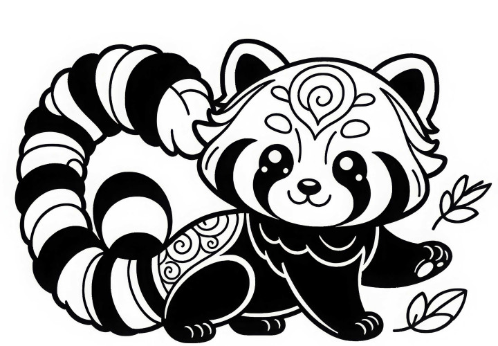 Coloring page of a red panda - Download for free and easily color it in Coloring page of a red panda - Download for free and simply color in