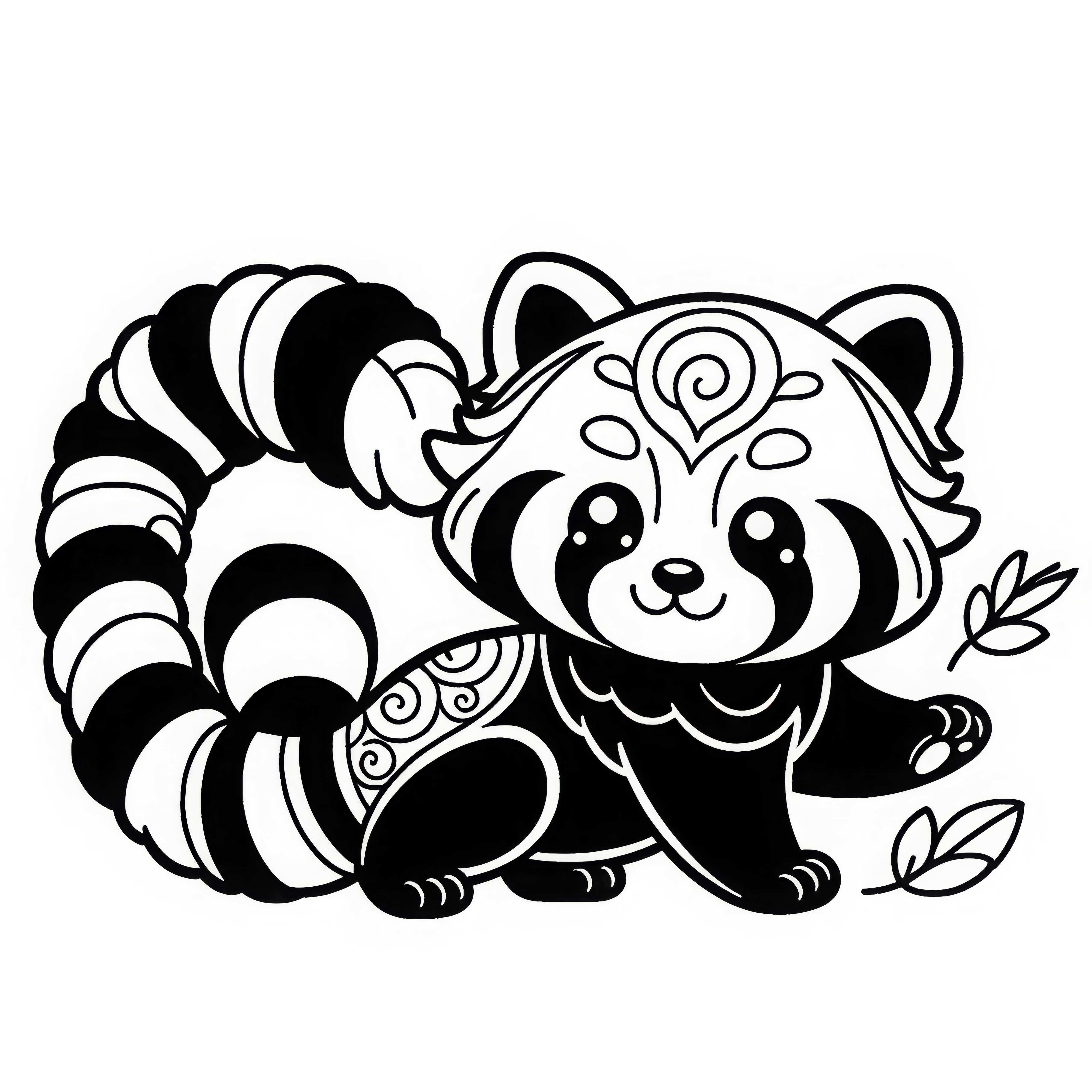 Desenho para colorir de um panda vermelho - Baixe gratuitamente e pinte facilmente