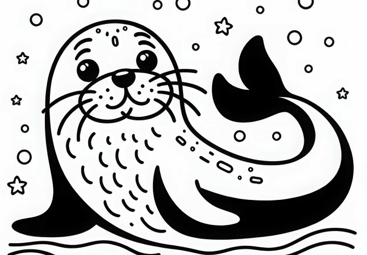 Risba morskega leva enostavno brezplačno