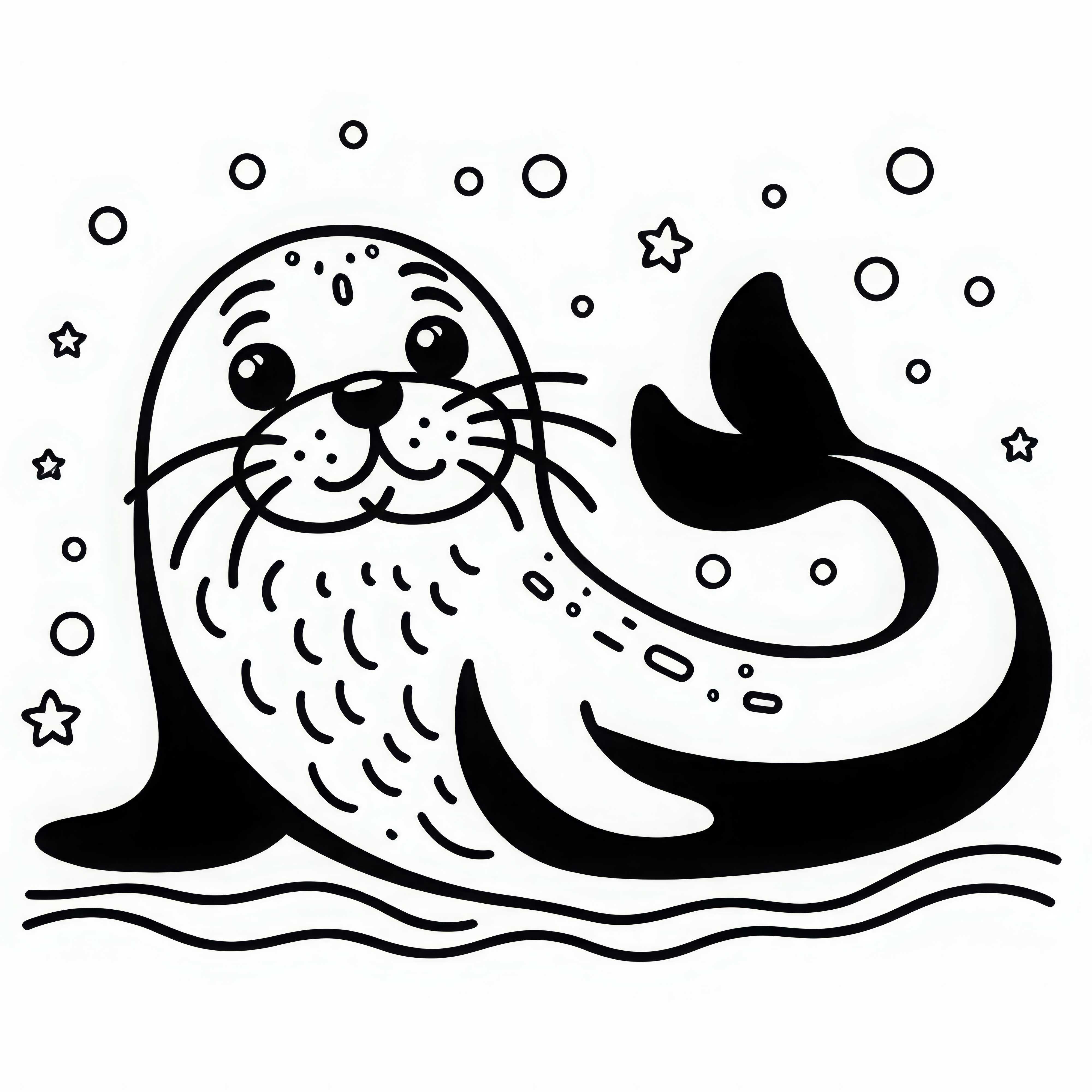 Predloga za barvanje morskega leva enostavno brezplačno Barvna predloga za morskega leva enostavno brezplačno