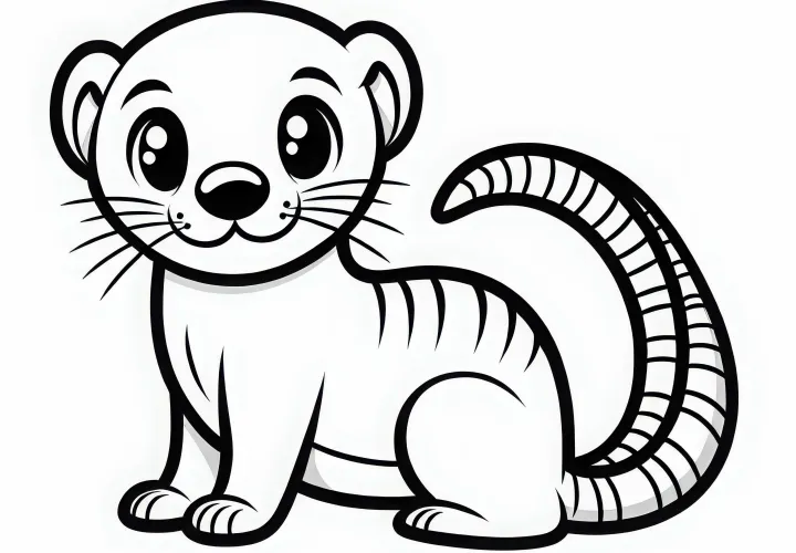 Раскраска мангуста Просто Бесплатно