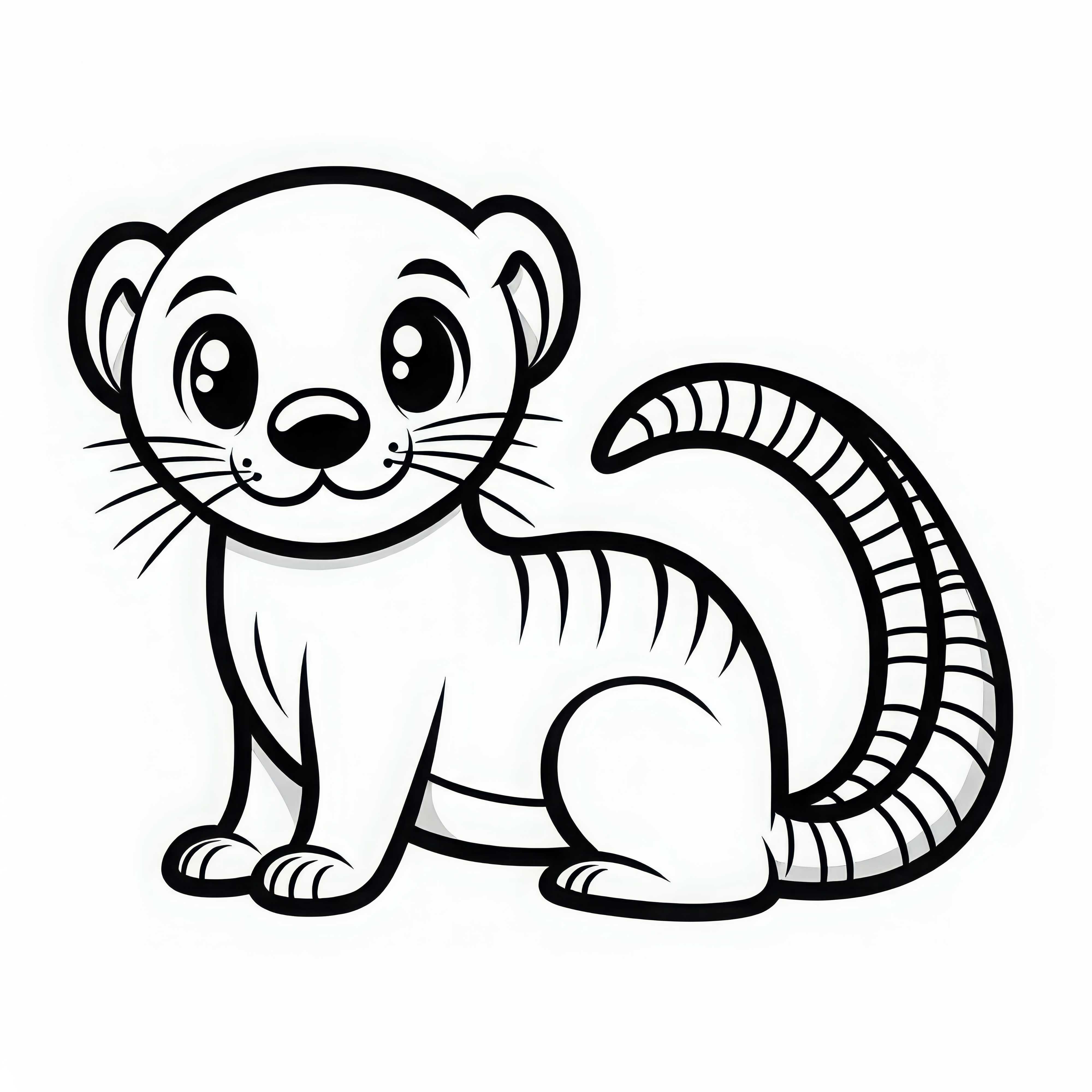 Desenho para colorir de mangusto simples e gratuito