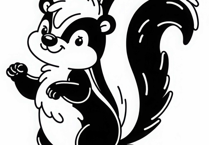 Skunk Coloring Page: Simple Free