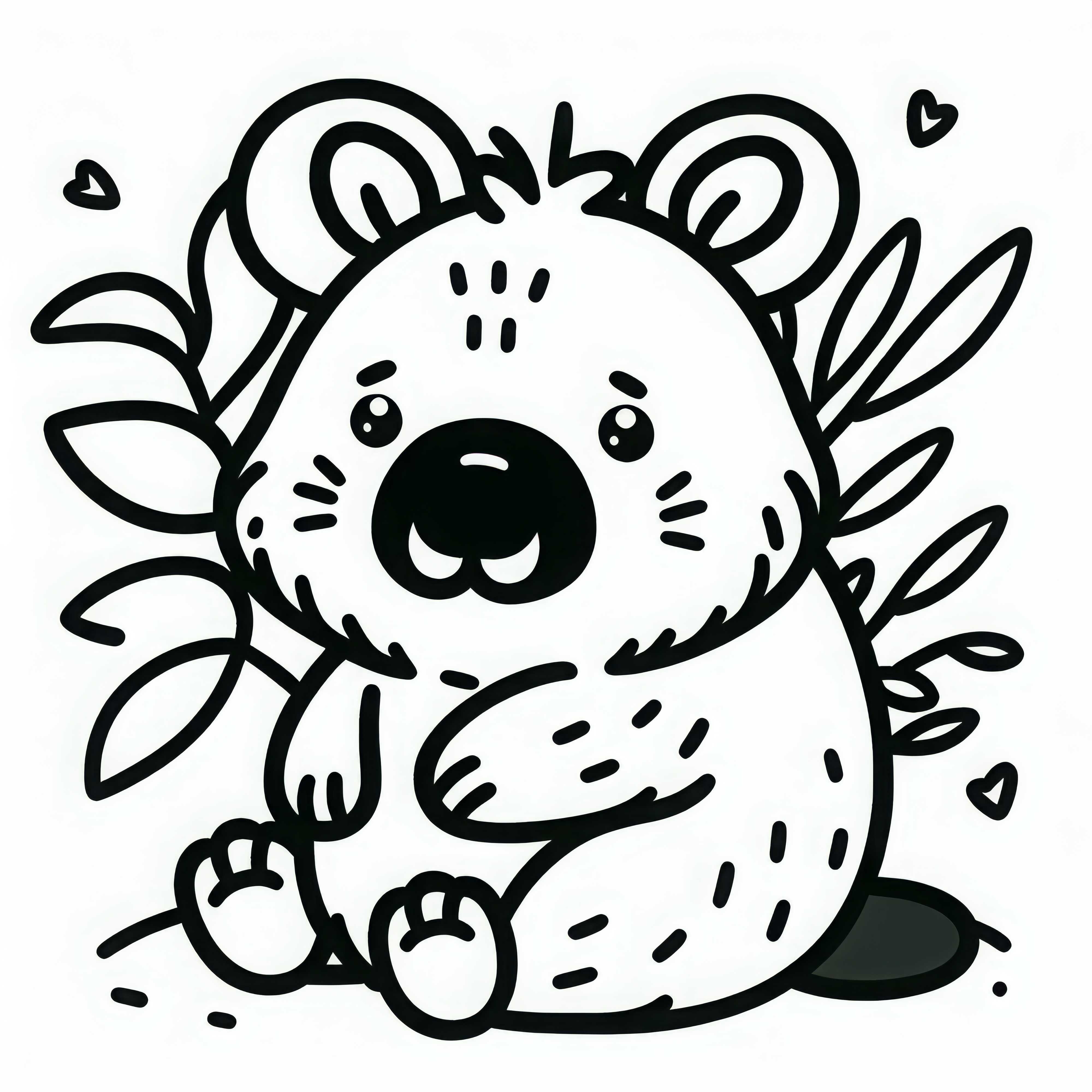 Modello da colorare Wombat semplice da scaricare gratuitamente Modello da colorare di wombat semplice da scaricare gratuitamente
