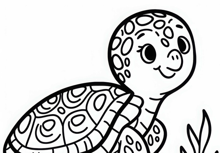 Tortuga marina como dibujo para colorear - Simple y gratuito Tortuga marina como dibujo para colorear - Sencillo y gratuito