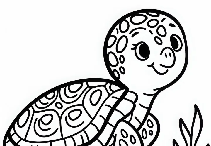 Mořská želva jako omalovánka - Snadné a zdarma