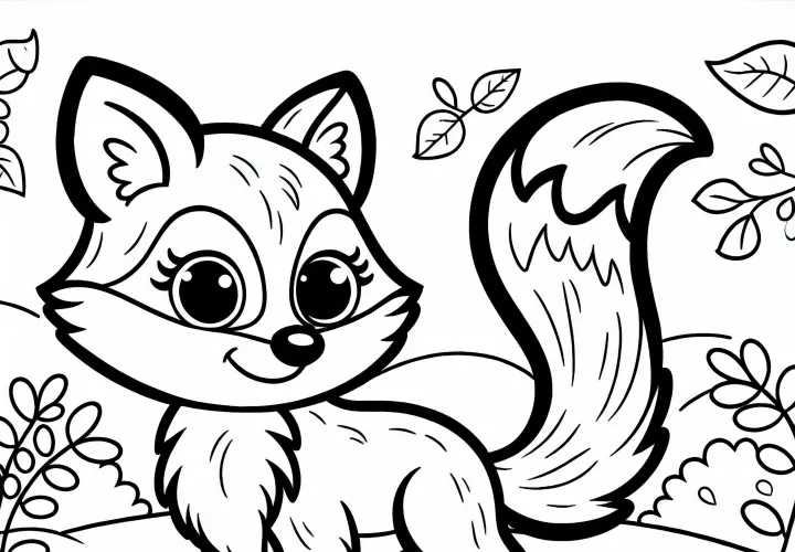 Vörös róka színezőlap Egyszerű Ingyenes