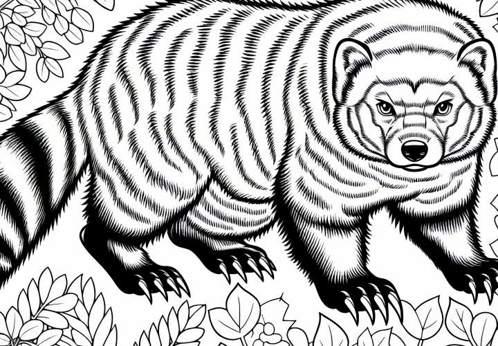 Wolverine coloring page easy free