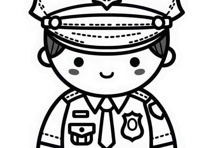 警察官の塗り絵 簡単 無料