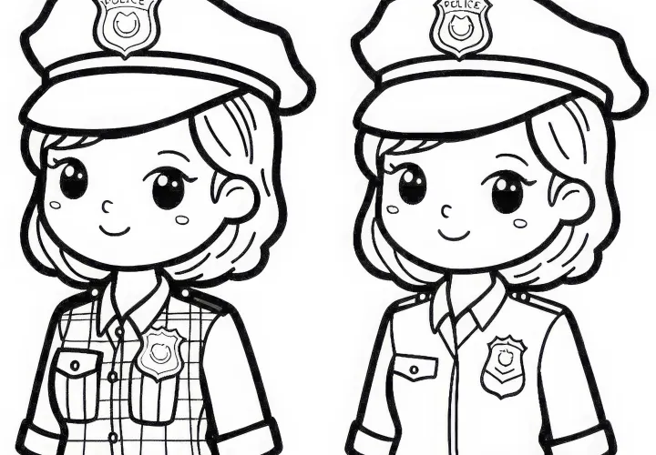 警察官 塗り絵 簡単 無料