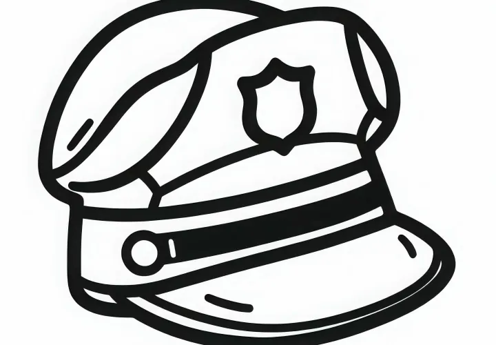 警察の帽子 塗り絵 無料の塗り絵テンプレート