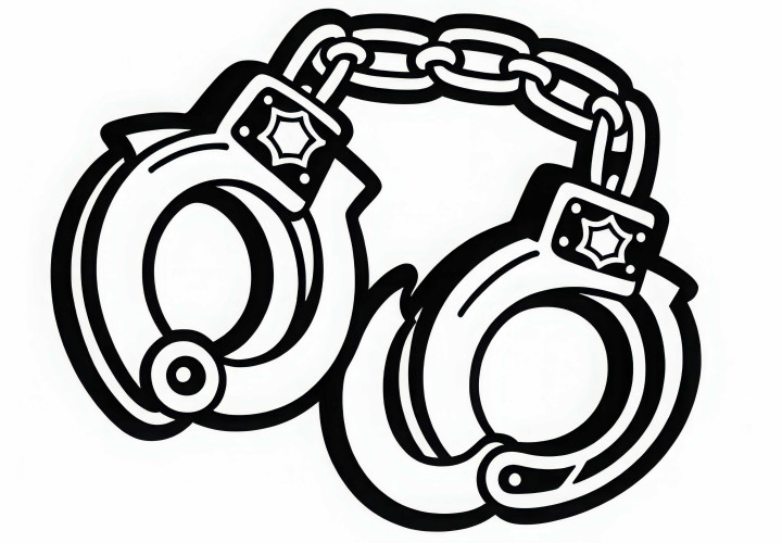 Handschellen eines Polizisten Malvorlage kostenlos Handschellen eines Polizisten Malvorlage kostenlos