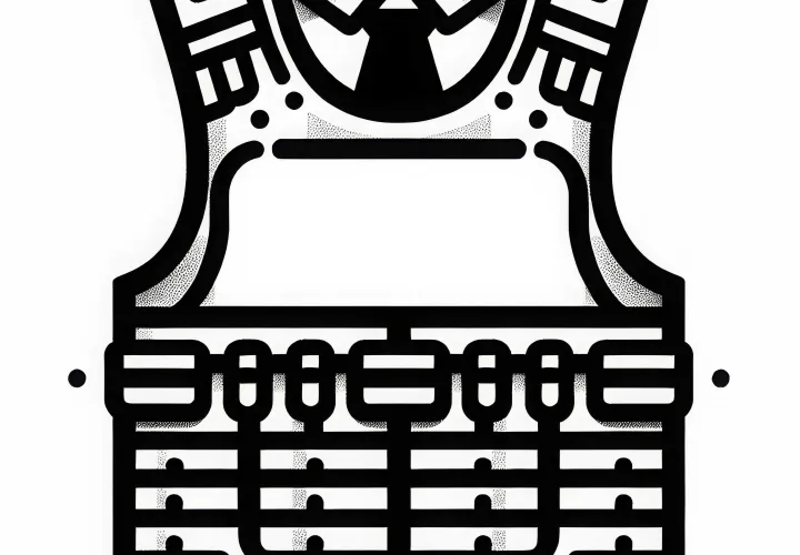 警察用防護ベストのぬりえ 簡単 無料