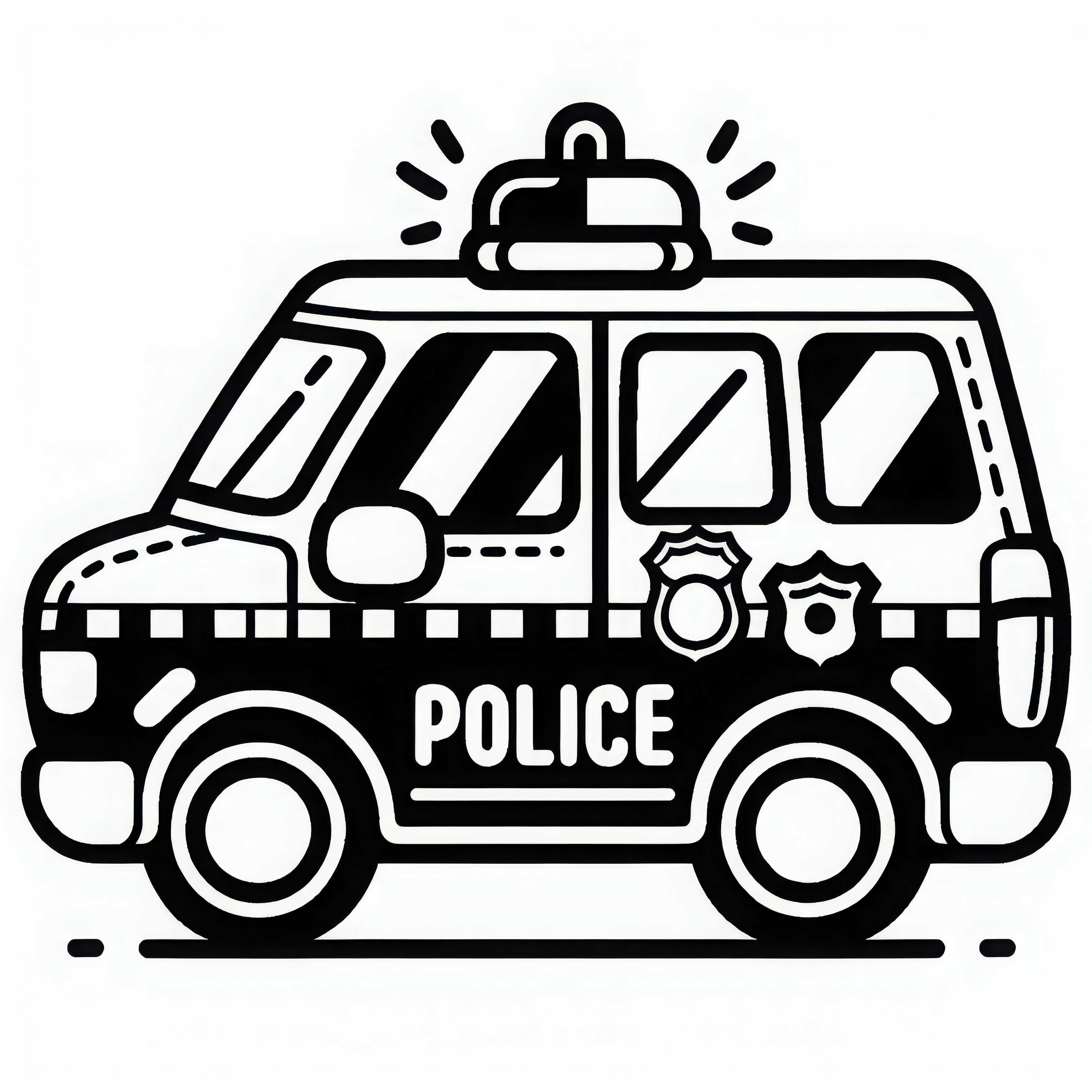 Polizei-Dienstwagen Ausmalbild Einfach Kostenlos