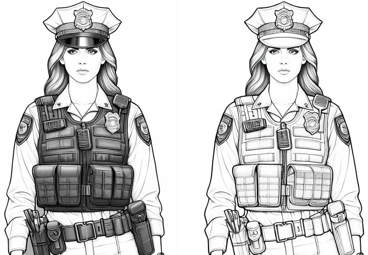 警察官のぬりえ - 詳細豊かで無料