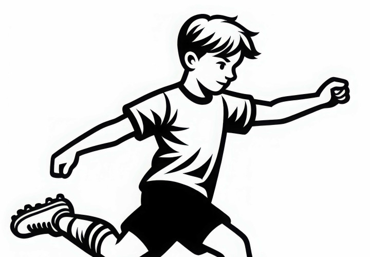 Kostenlose Malvorlage eines einfachen Fußballspielers Kostenlose Malvorlage eines einfachen Fußballspielers