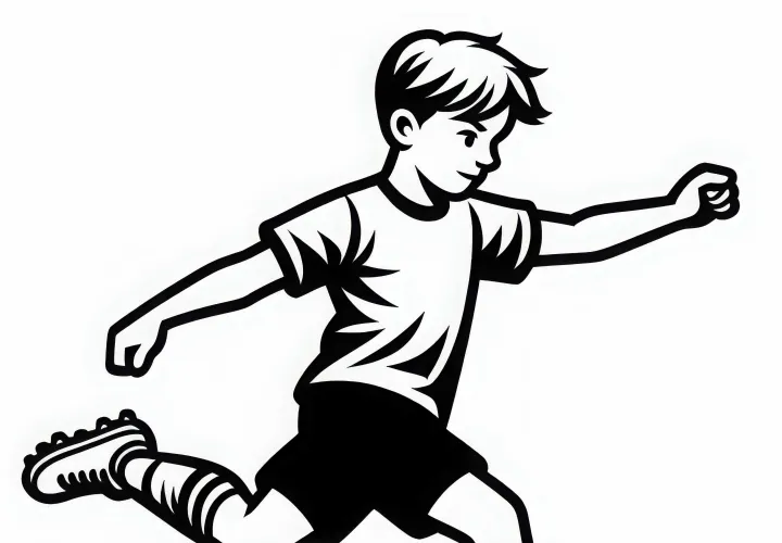 Kostenlose Malvorlage eines einfachen Fußballspielers