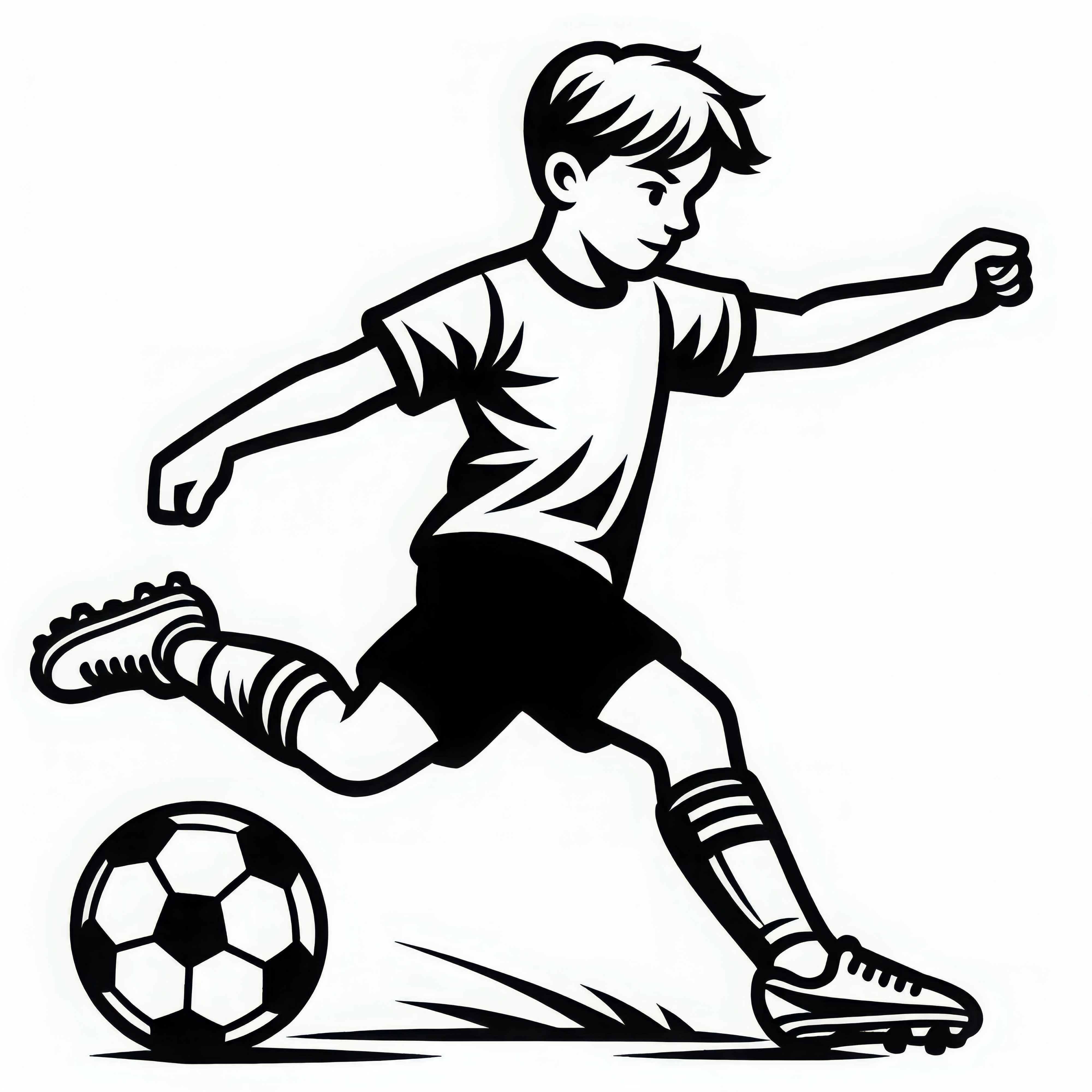 Kostenlose Malvorlage eines einfachen Fußballspielers
