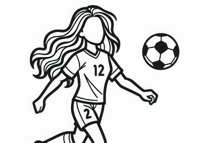 Fußballspielerin Ausmalbild Einfach Gratis