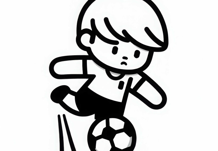 Fußballspieler bei Elfmeter – Malvorlage einfach gratis Fußballspieler bei Elfmeter – Malvorlage einfach gratis