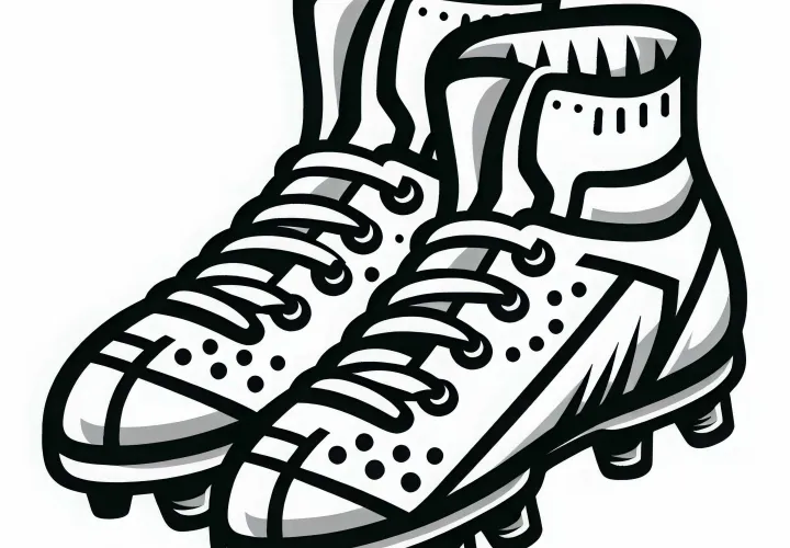 Fußballschuhe mit Stollen – Malvorlage einfach kostenlos