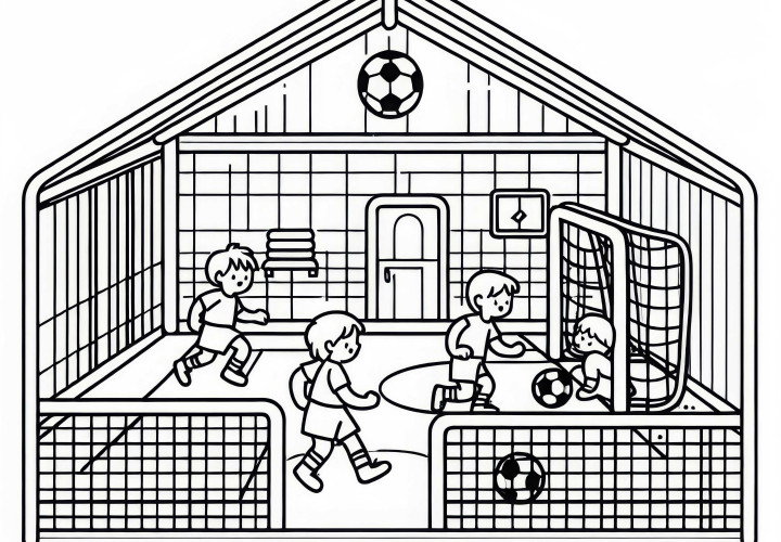Fußballspiel in der Halle Malvorlage einfach gratis Fußballspiel in der Halle Malvorlage einfach gratis