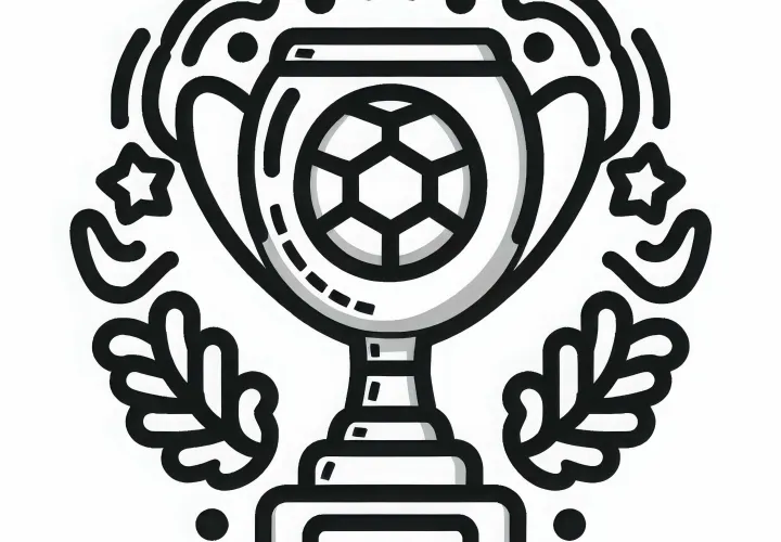 Pokal für Fußballspieler als einfache Malvorlage – Gratis Download