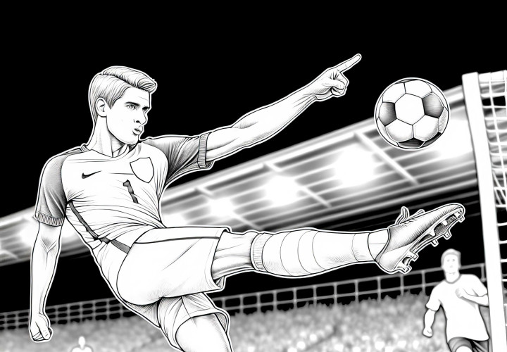 Futbolcu topu aut çizgisinin hemen önünde kurtarıyor Futbolcu topu out olmadan hemen önce kurtarır