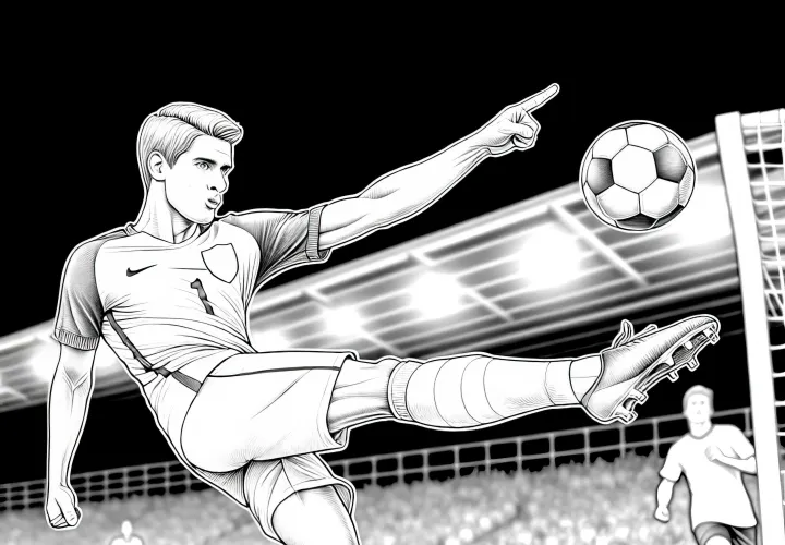 Fußballspieler rettet den Ball kurz vor dem Aus