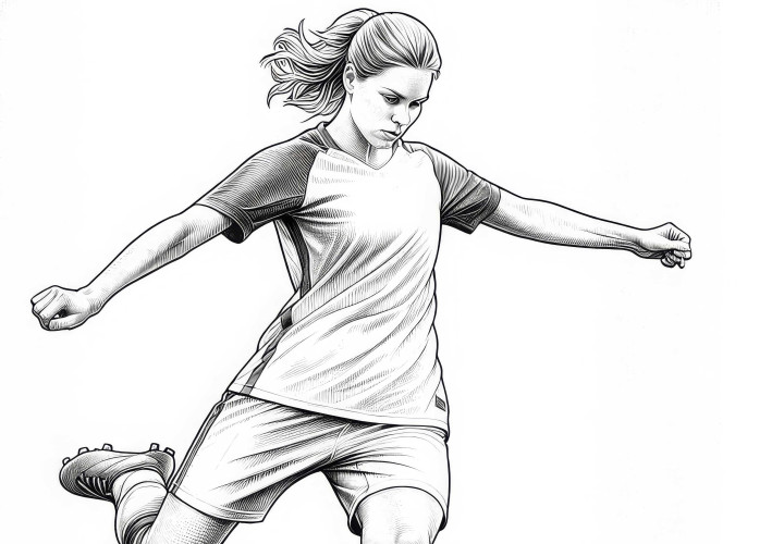 Penaltı atışı yapan kadın futbolcu - Detaylı ve Ücretsiz Boyama Sayfası Penaltı atışı yapan kadın futbolcu - Detaylı ve Ücretsiz Boyama Sayfası