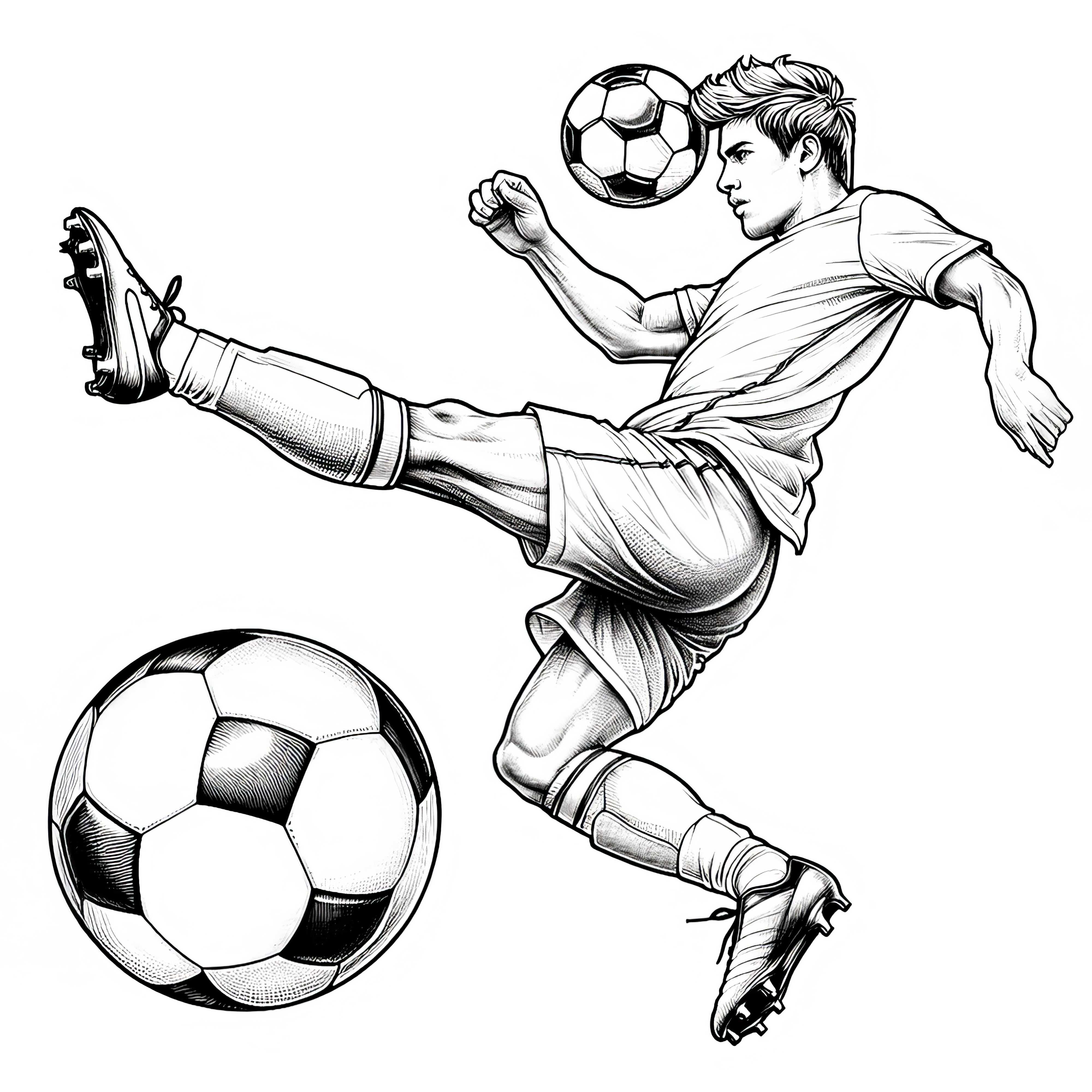 Futbolcu kafa vuruşu boyama sayfası - Detaylı ve Ücretsiz Hava topu oynayan futbolcu boyama sayfası - Detaylı ve Ücretsiz