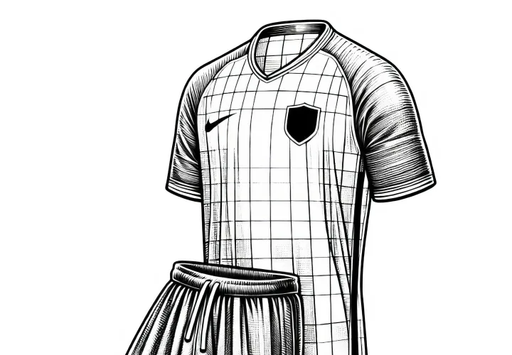 Fussballtrikot und Shorts Ausmalbild - Detailreich und Gratis