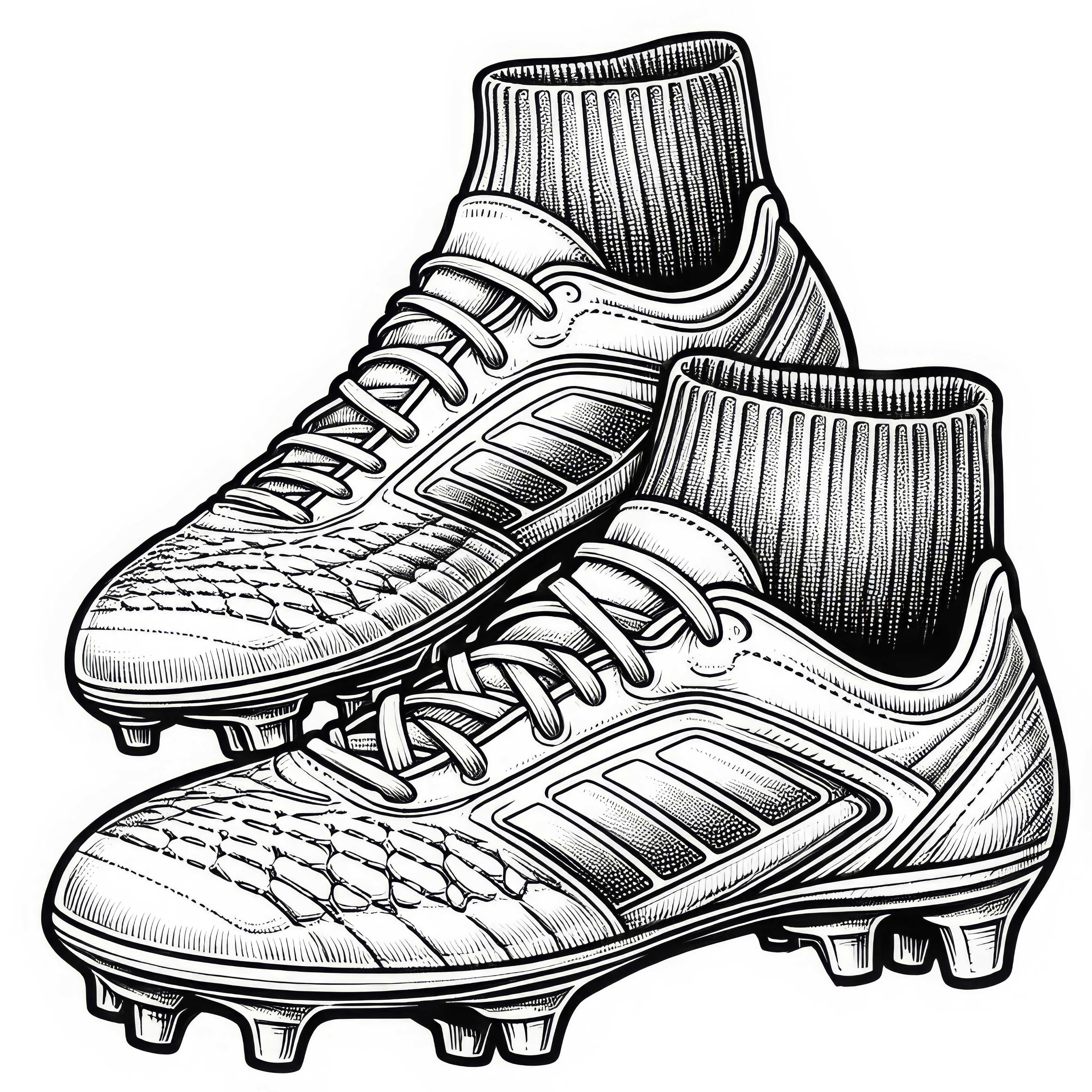 Detaylı kramponlu futbol ayakkabılarının boyama sayfasını ücretsiz indirin Ayrıntılı çivili futbol ayakkabılarının boyama sayfasını ücretsiz indirin