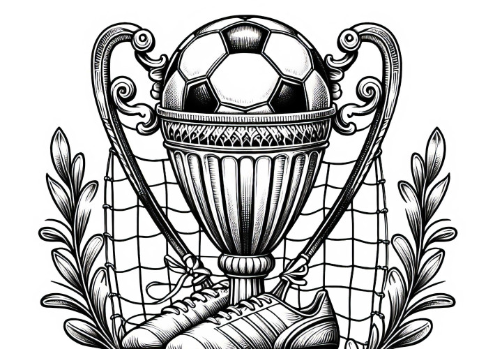 Futbolcular için kupa - Ayrıntılı ücretsiz boyama sayfası Futbolcular için kupa - Detaylı ücretsiz boyama sayfası