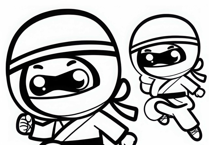 Modelo de desenho de ninja simples gratuito Modelo de desenho de ninja simples grátis