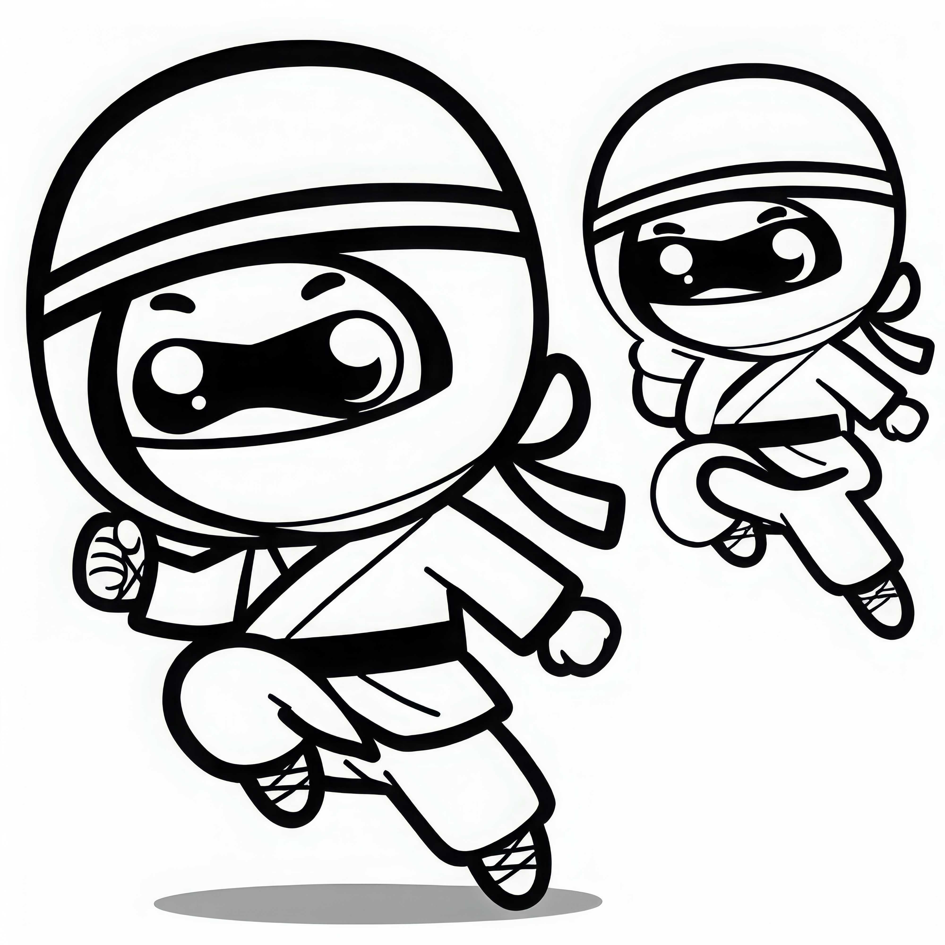 Ninja Modelagem de Desenho Simples Grátis Template de pintura de ninja simples grátis