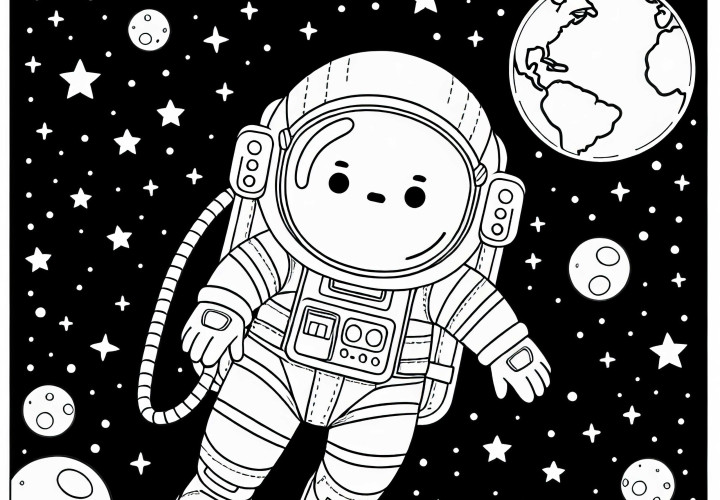 Astronaut šablona – Jednoduše a zdarma Malba astronauta – Jednoduchá a zdarma