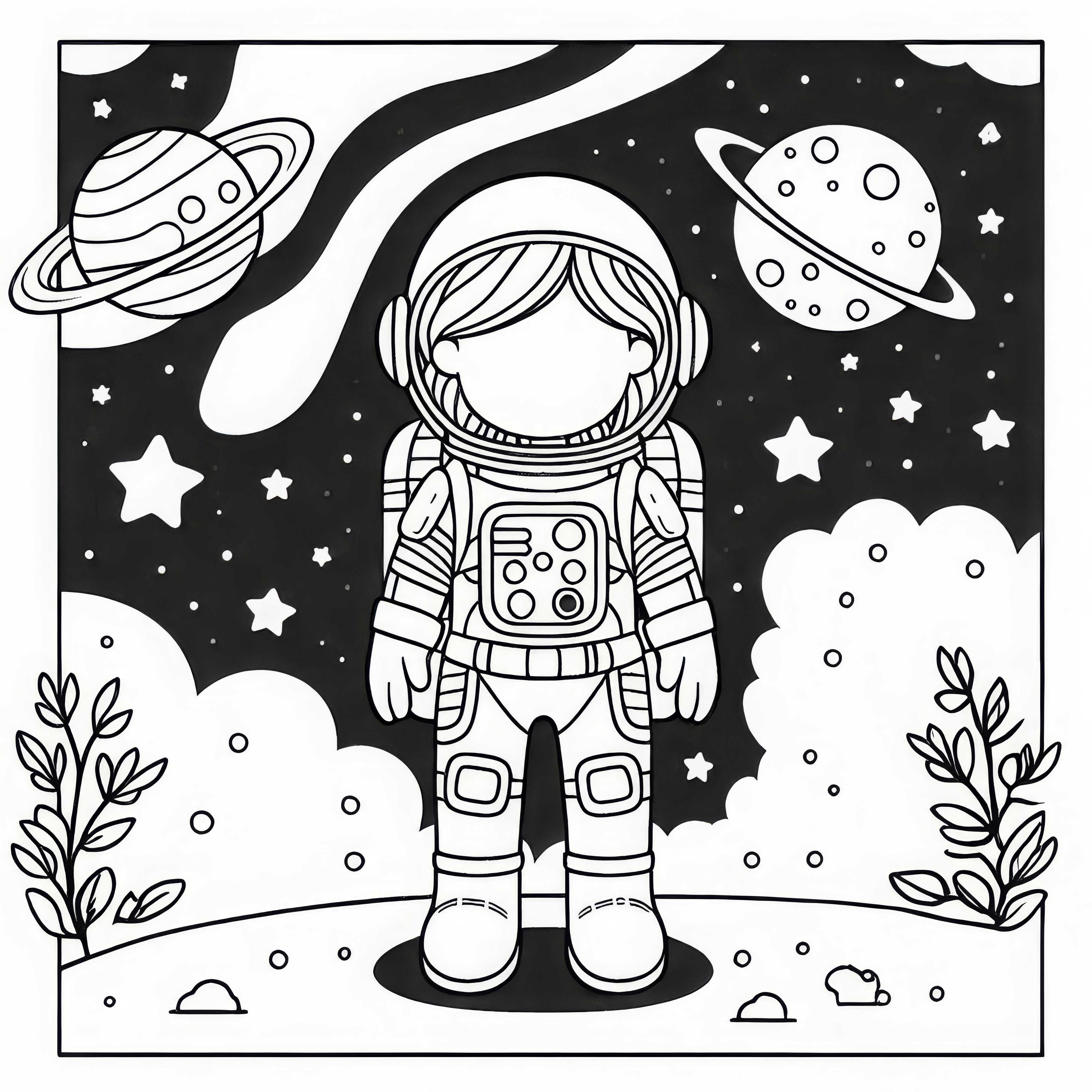Astronautka omalovánka jednoduchá zdarma Astronautka omalovánka jednoduchá zdarma