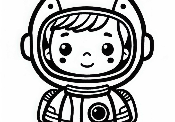 Dětská astronautka omalovánka Jednoduše Zdarma Dětská astronautká omalovánka zdarma jednoduchá