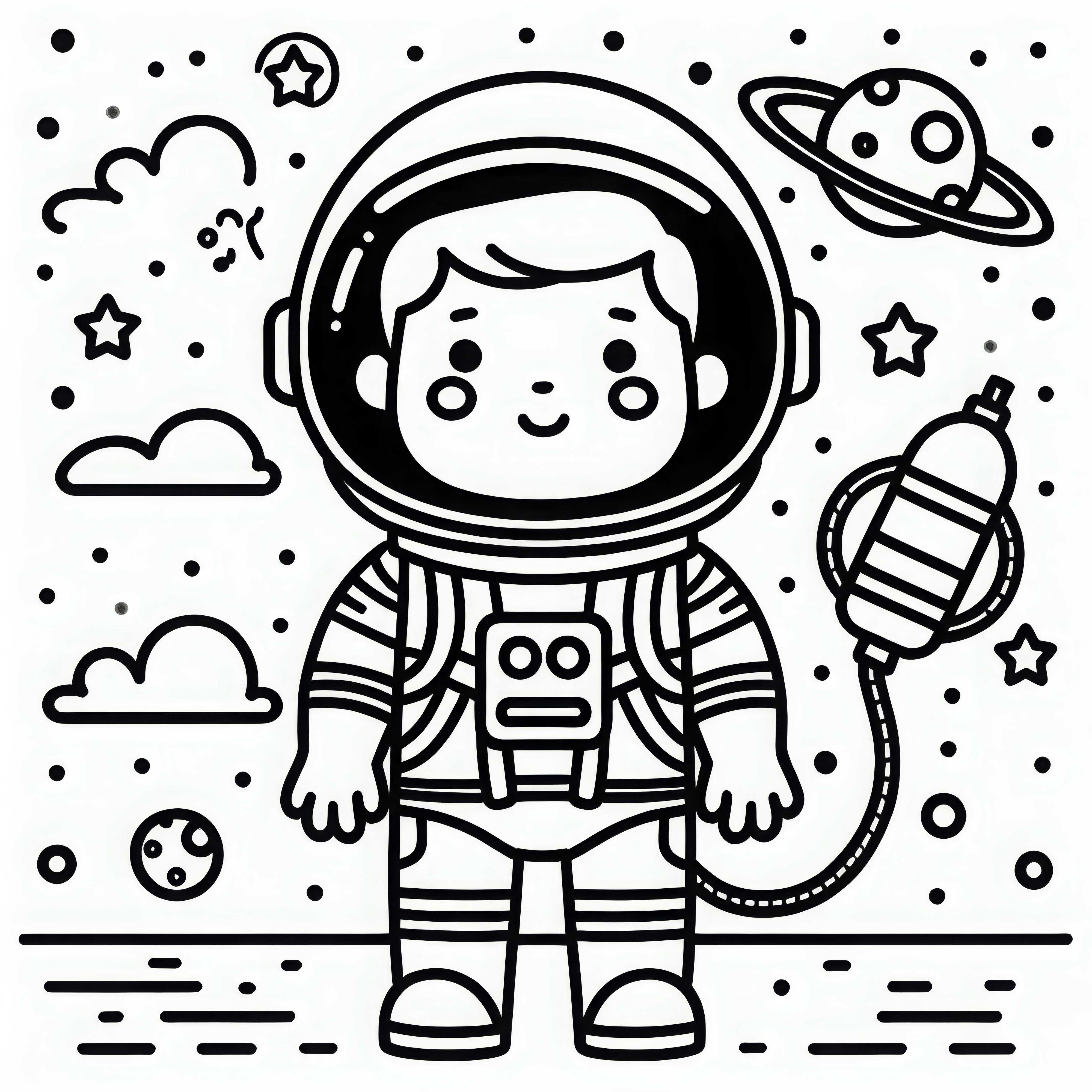 Űrhajós űrruha színezőlap egyszerű ingyenesen Űrhajós űrruhában - ingyenes színező kép egyszerűen